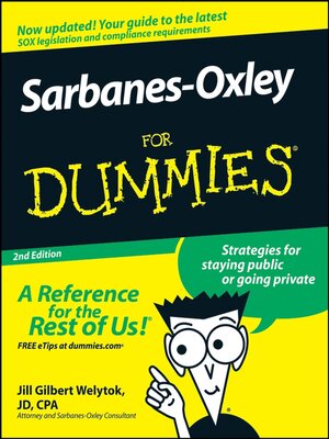 cover image of Sarbanes-Oxley For Dummies